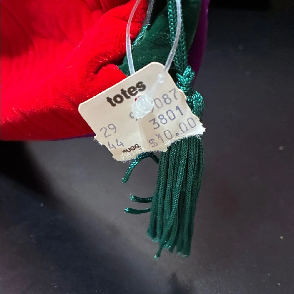 Totes vintage Red Purple and Green Velvet Pouch